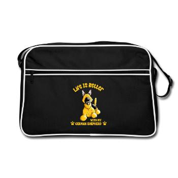 Dicton de berger allemand - Sac Retro - noir/blanc - Devant