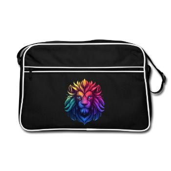 Lion majestueux aux couleurs vives - Sac Retro - noir/blanc - Devant