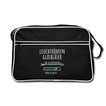 Leuchtröhrenglasbläser Ausbildung Beruf Geschenk - Retro Tasche - Schwarz/Weiß - Vorne