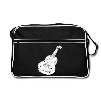 Ukulele Drawing - Retro Bag - black/white - Front