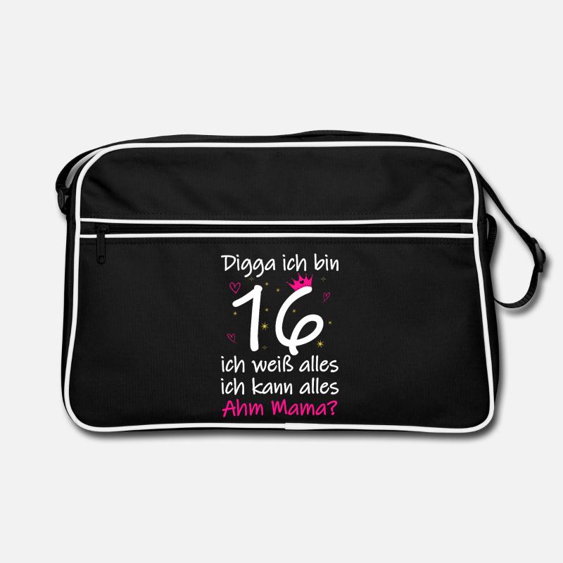 16. Geburtstag Junge Mädchen 16. Geburtstag Digga Ich bin 16 Retro Tasche