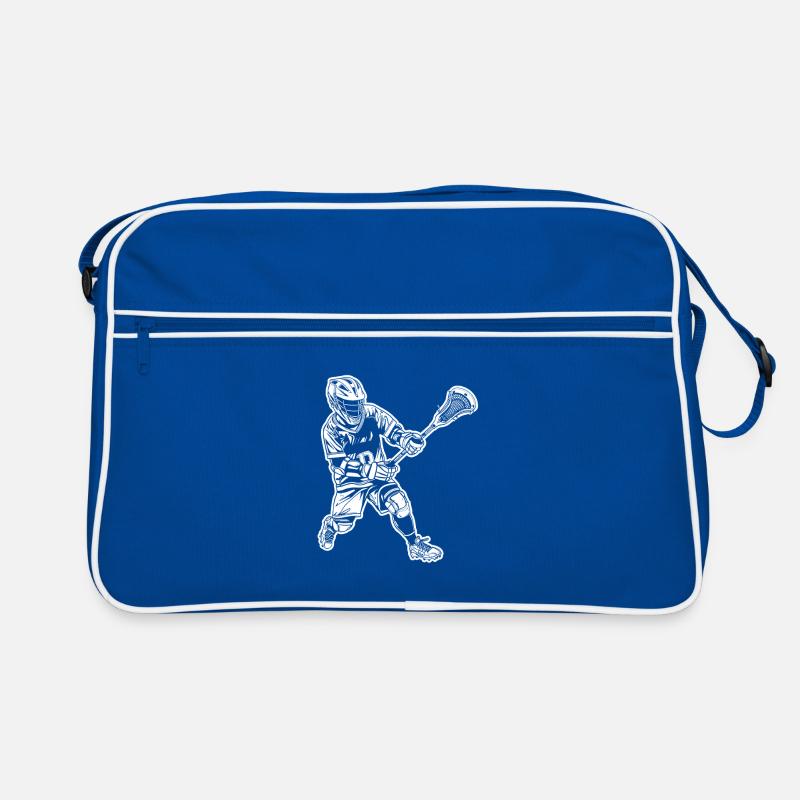 Lacrosse Player Drawing Retro Bag