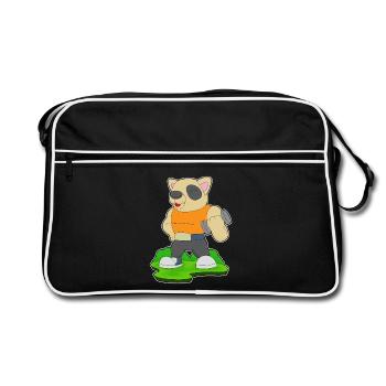 Chien Bodybuilder Haltère Musculation - Sac Retro - noir/blanc - Devant