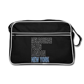 Major Tennis Turnier New York City - Retro Tasche - Schwarz/Weiß - Vorne