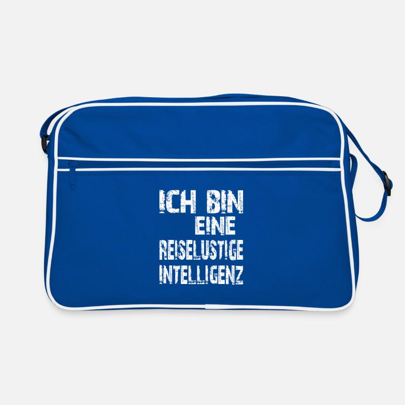 KI Spruch Ich bin eine reiselustige Intelligenz Retro Tasche