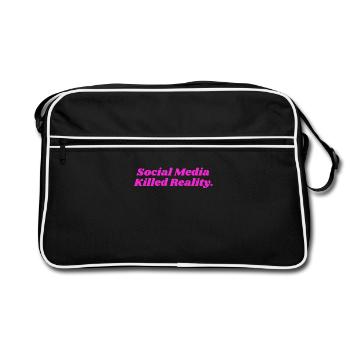 SOCIAL MEDIA KILLED REALITY DAMEN - Retro Tasche - Schwarz/Weiß - Vorne