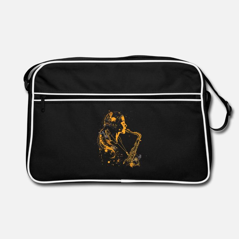 Saxophon Mädchen Graffiti Retro Tasche