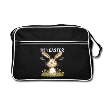 Lapin de Pâques houblonné Motif de Pâques Lapin de Pâques - Sac Retro - noir/blanc - Devant