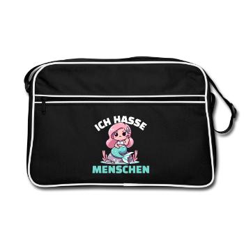 Freche Meerjungfrau mit einer Zynischen Botschaft - Retro Tasche - Schwarz/Weiß - Vorne
