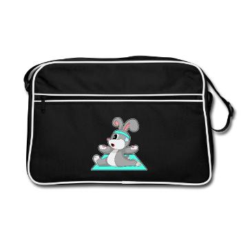 Gymnastique de fitness Yoga avec des lapins - Sac Retro - noir/blanc - Devant