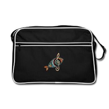 Poisson chrétien avec clef chœur d’église - Sac Retro - noir/blanc - Devant
