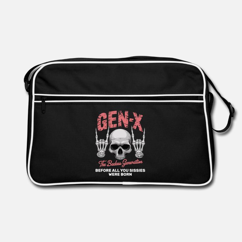 Sarcasm Gen X Badass Skull Retro Design Retro Tasche