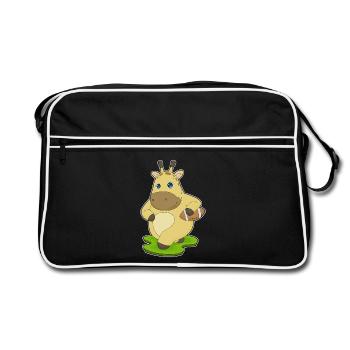 Sport de football américain de girafe - Sac Retro - noir/blanc - Devant