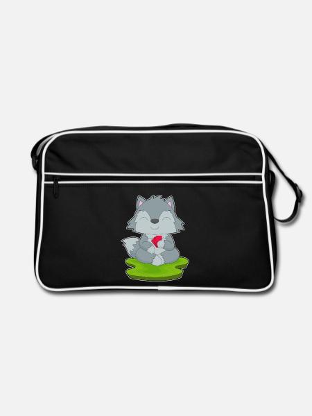 Wolf Poker Pokerkarten - Retro Tasche - Schwarz/Weiß