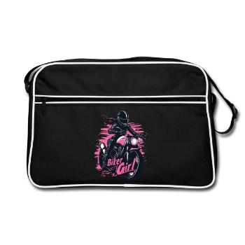 Motard Fille Anniversaire Moto Cadeau Motard - Sac Retro - noir/blanc - Devant