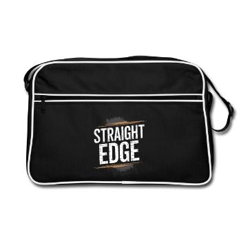 Straight Edge Lettering for Straight Edger Life - Retro Bag - black/white - Front