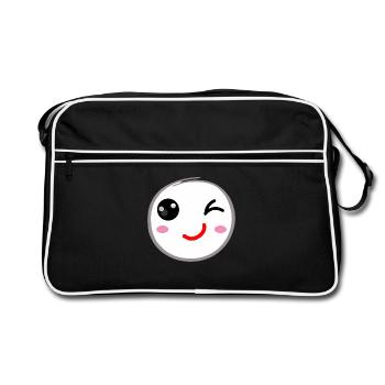 Clin d’œil sourire - Sac Retro - noir/blanc - Devant