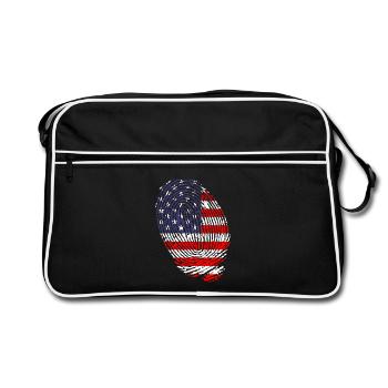 USA flag fingerprints - Retro Bag - black/white - Front