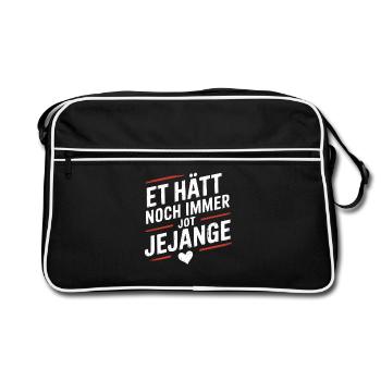 Et Hätt Noch Immer Jot Jejange Kölsch Köln Kölner - Retro Tasche - Schwarz/Weiß - Vorne
