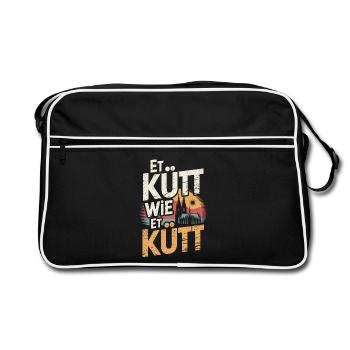 Köln Et Kütt Wie Et Kütt Kölner Grundgesetz Kölsch - Retro Tasche - Schwarz/Weiß - Vorne