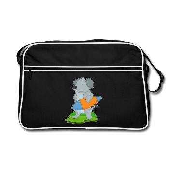 Été de surf sur planche de surf pour chiens - Sac Retro - noir/blanc - Devant