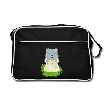 Chat Voile de mariée Mariage - Sac Retro - noir/blanc - Devant