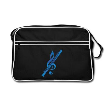 Graphiques de musique de flûte - Sac Retro - noir/blanc - Devant