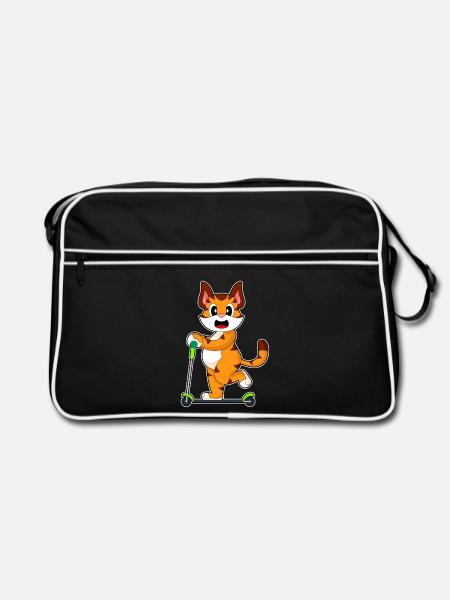 Tiger Tretroller - Retro Tasche - Schwarz/Weiß - Vorne