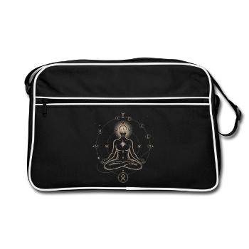 Runic Astral Alignment | Meditative Art Print - Retro Bag - black/white - Front