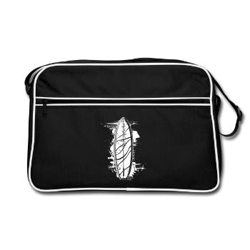 Surfbrett Streetart - Retro Tasche - Schwarz/Weiß - Vorne
