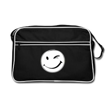 Clin d’œil sourire - Sac Retro - noir/blanc - Devant