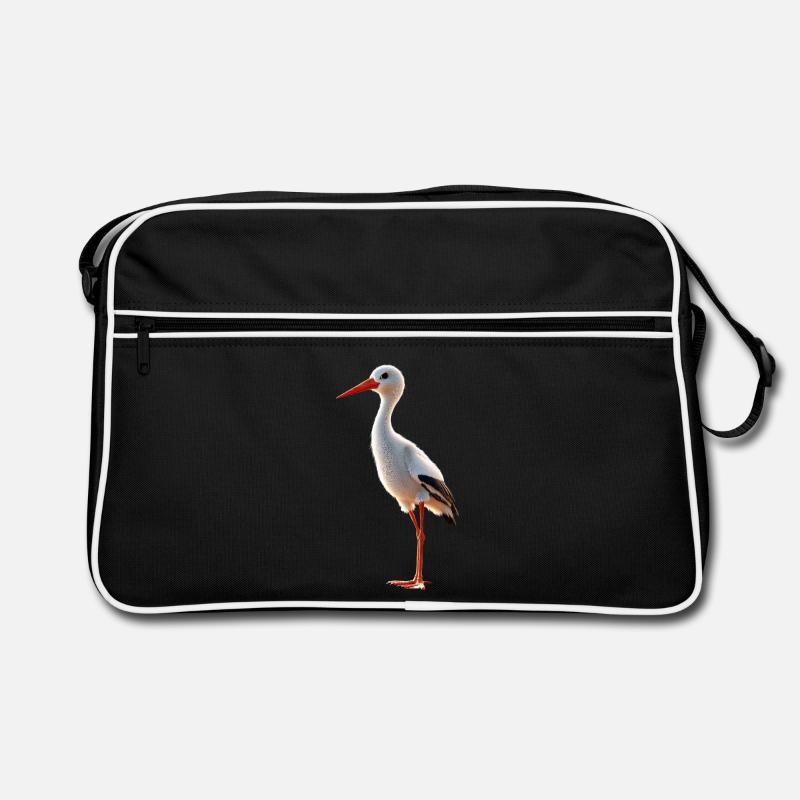 Amoureux des cigognes Cigognes blanches Cigognes géantes Cigognes - Sac Retro - noir/blanc