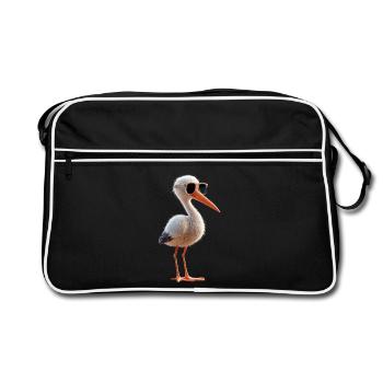 Stork Lover White Stork Giant Stork Storks Storks - Retro Bag - black/white - Front