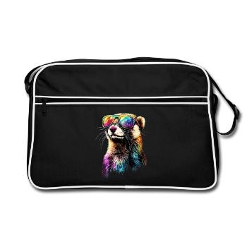 Furet Furet Putois Martre Belette Mignon Furet - Sac Retro - noir/blanc - Devant