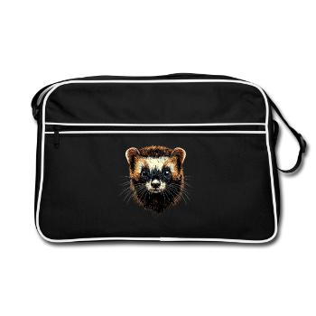 Furet Furet Putois Martre Belette Mignon Furet - Sac Retro - noir/blanc - Devant