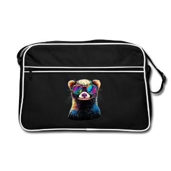 Furet Furet Putois Martre Belette Mignon Furet - Sac Retro - noir/blanc - Devant