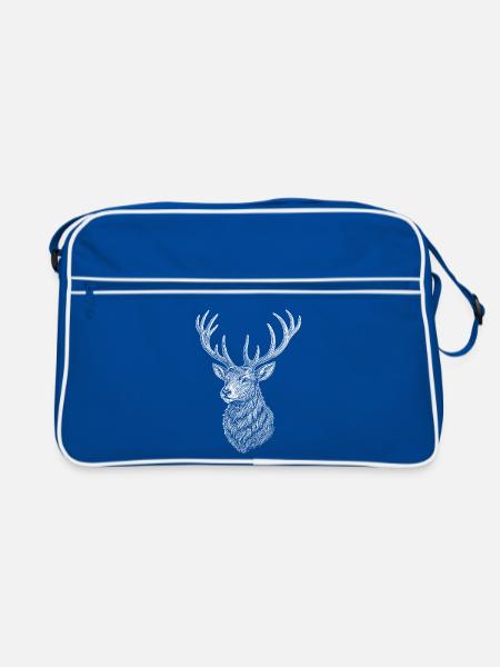 Deer - Retro Bag - blue/white - Front