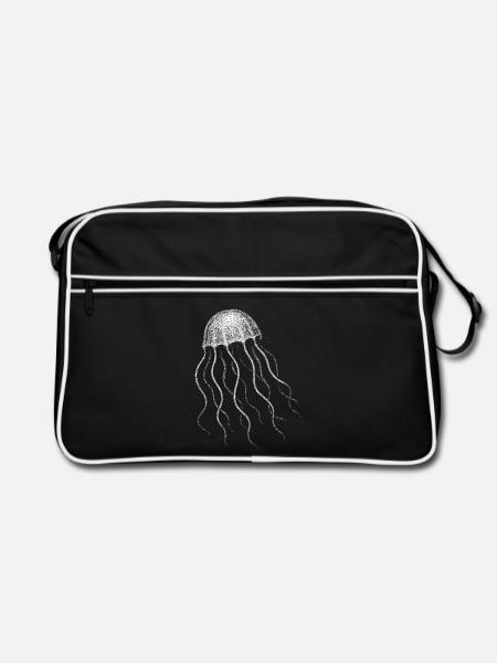 Jellyfish - Retro Bag - black/white - Front