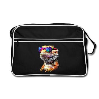 Dragon barbu lézard Dragon barbu Dragons barbus mignons - Sac Retro - noir/blanc - Devant