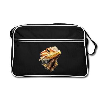 Dragon barbu lézard Dragon barbu Dragons barbus mignons - Sac Retro - noir/blanc - Devant