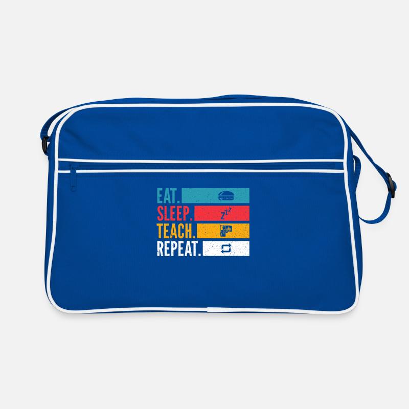 Eat Sleep Teach Repeat Lehrer Design Retro Tasche