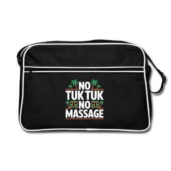 No Tuk Tuk No Massage Thailand Bali Backpacker - Sac Retro - noir/blanc - Devant