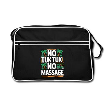 No Tuk Tuk No Massage Thailand Bali Backpacker - Sac Retro - noir/blanc - Devant