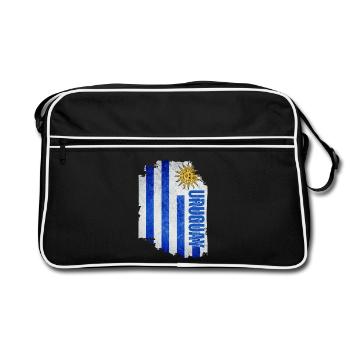 Drapeau vertical de l’Uruguay, fierté uruguayenne - Sac Retro - noir/blanc - Devant