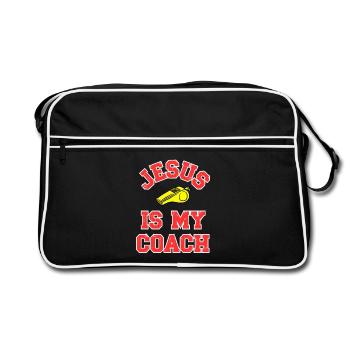 Jesus as a Coach Motivational Design - Retro Bag - black/white - Front