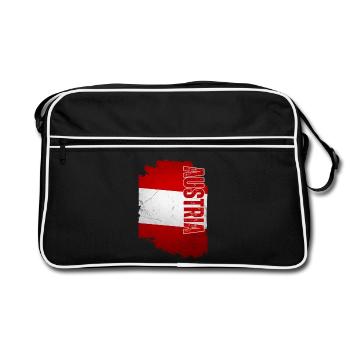 Vertical Austrian flag, Austrian pride - Retro Bag - black/white - Front
