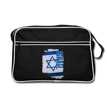 Drapeau vertical d’Israël, j’aime Israël - Sac Retro - noir/blanc - Devant