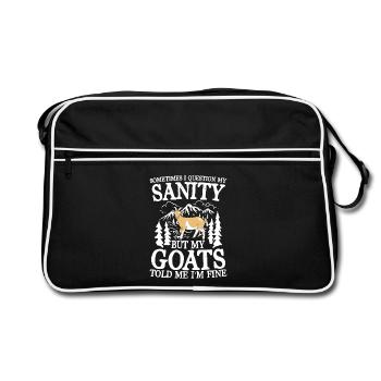 Sometimes i question my sanity - Retro Tasche - Schwarz/Weiß - Vorne