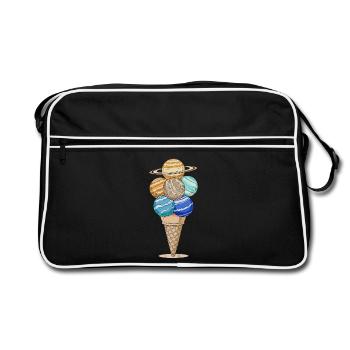 Planet Cream Cone in Anime Style - Retro Bag - black/white - Front
