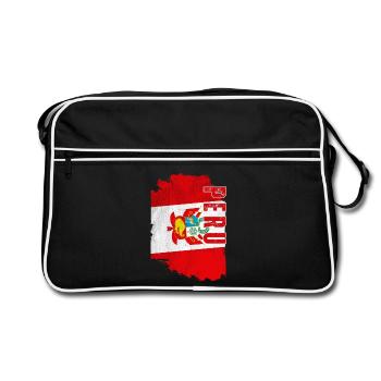 Drapeau péruvien vertical, fierté péruvienne - Sac Retro - noir/blanc - Devant